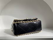 Chanel Lambskin Quilted Pearl Edge Mini Rectangular Flap Bag Black 20cm - 4