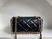 Chanel Lambskin Quilted Pearl Edge Mini Rectangular Flap Bag Black 20cm - 2