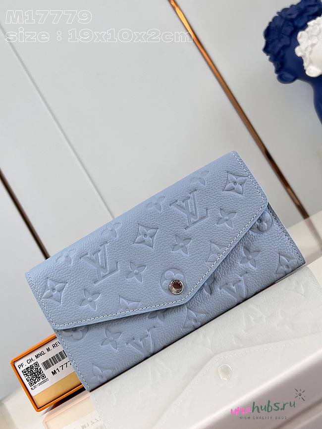 Louis Vuitton Monogram Empreinte Victorine Long Wallet Blue - 19cm - 1