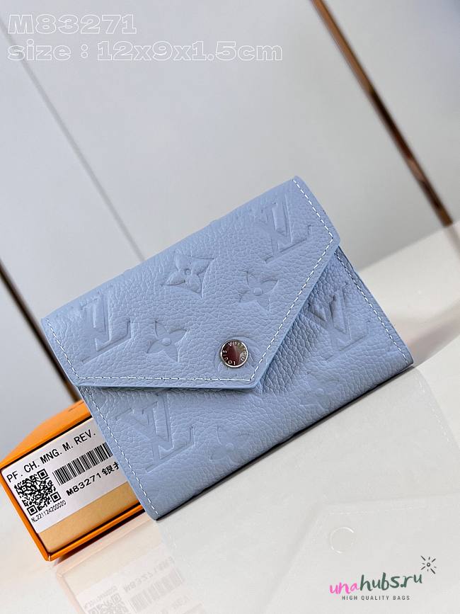 Louis Vuitton Monogram Empreinte Victorine Short Wallet Blue - 12 x 9.5cm - 1