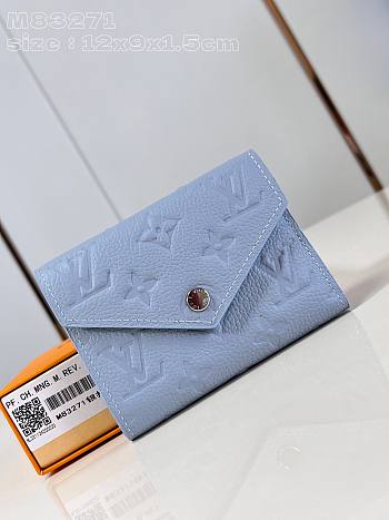 Louis Vuitton Monogram Empreinte Victorine Short Wallet Blue - 12 x 9.5cm