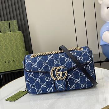 Gucci GG Marmont shoulder bag with crystals - W26cm x H15cm x D7cm