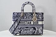 Dior Large Lady D Lite Embroidery 32*12*24cm - 3