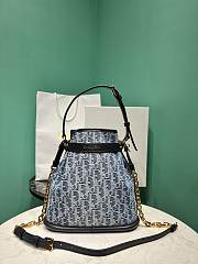 Dior Medium C'est Dior Bag Blue Denim Dior Oblique Jacquard 24*10*24.5cm - 5