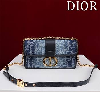 Dior 30 Montaigne East West Bag Blue Denim Dior Oblique Jacquard 21 x 12 x 6cm