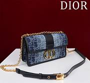 Dior 30 Montaigne East West Bag Blue Denim Dior Oblique Jacquard 21 x 12 x 6cm - 4