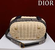 Dior Hat Basket Bag Natural Wicker and Blue Dior Oblique Jacquard - 35 x 20.5 x 11 cm - 6