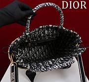 Dior Hat Basket Bag Natural Wicker and Blue Dior Oblique Jacquard - 35 x 20.5 x 11 cm - 5