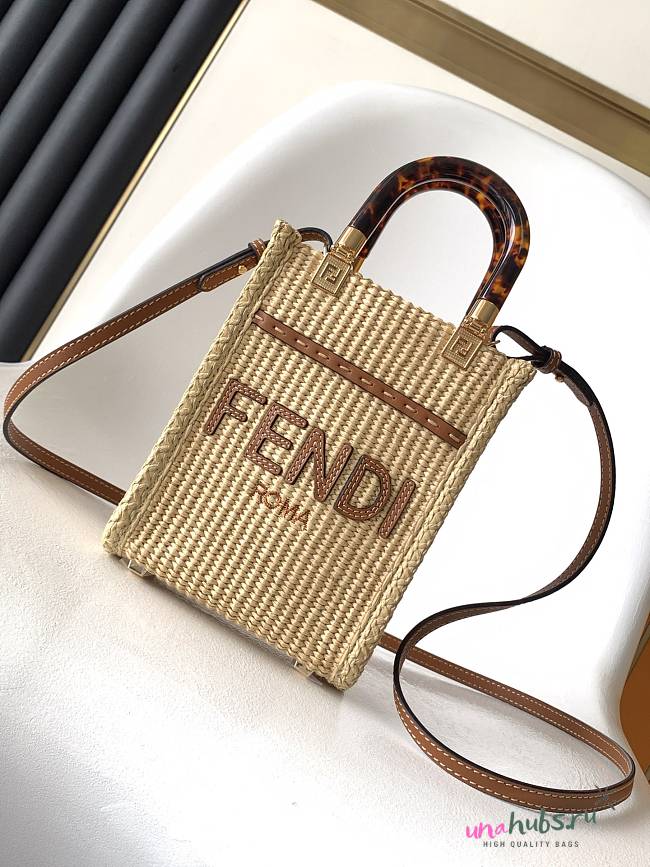 Fendi Mini sunshine shopper raffia - 13-6.5-18cm - 1