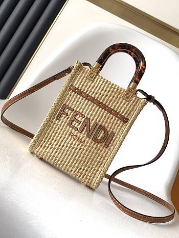 Fendi Mini sunshine shopper raffia - 13-6.5-18cm