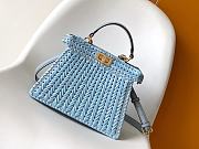 Peekaboo ISeeU Petite blue braided leather bag - 27-11-21cm - 1