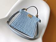 Peekaboo ISeeU Petite blue braided leather bag - 27-11-21cm - 5