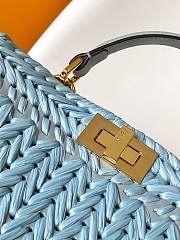 Peekaboo ISeeU Petite blue braided leather bag - 27-11-21cm - 2