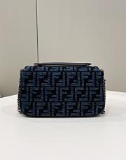 Fendi Baugette Blue Velvet Bag - 24x7x13cm - 6