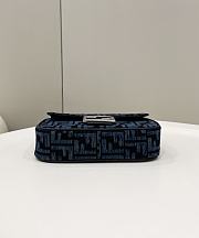 Fendi Baugette Blue Velvet Bag - 24x7x13cm - 4