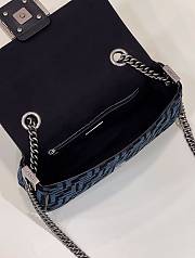 Fendi Baugette Blue Velvet Bag - 24x7x13cm - 3