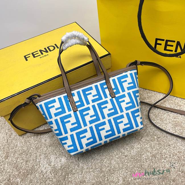 Fendi Roll Mini FF beige jacquard mini bag - 23*19.5*15cm - 1