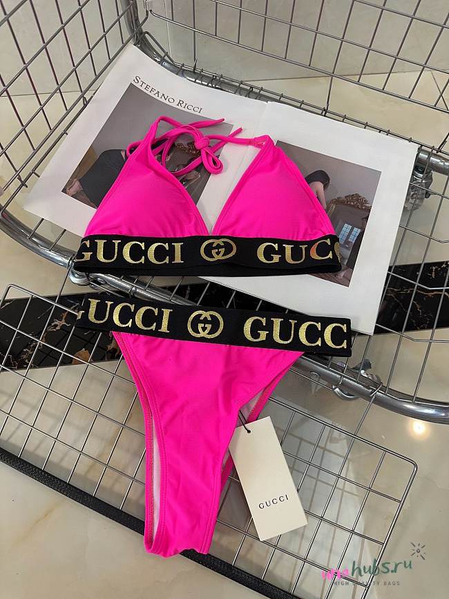 Gucci Bikini Pink and Black - 1