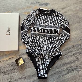 Dior Oblique Jacquard Black Swimsuit