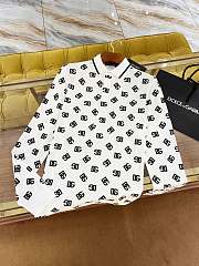 Dolce&Gabbana Long-sleeved cotton polo-shirt with DG Monogram - 2