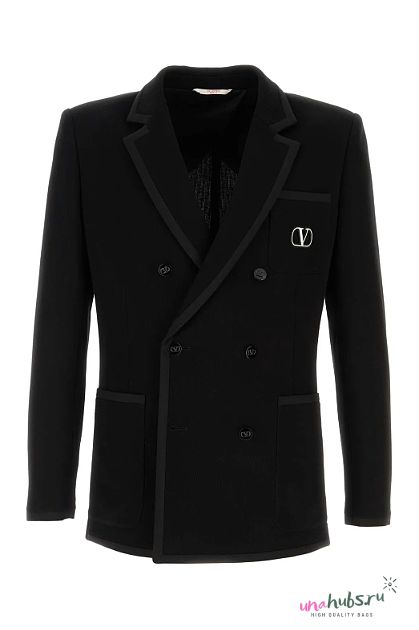 Valentino Cotton Jersey VLogo Blazer - 1