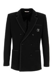 Valentino Cotton Jersey VLogo Blazer - 1