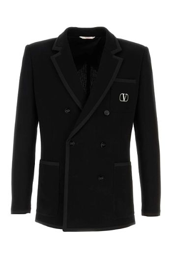 Valentino Cotton Jersey VLogo Blazer