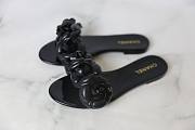 Chanel Camellia Jelly Slides Black - 3