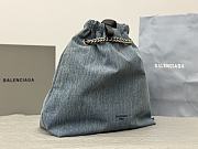 Balenciaga Crush Denim Tote Large Size - 43x15X35cm - 5