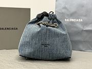 	 Balenciaga Crush Denim Tote Small Size - 27X10X32cm - 1