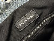 	 Balenciaga Crush Denim Tote Small Size - 27X10X32cm - 3