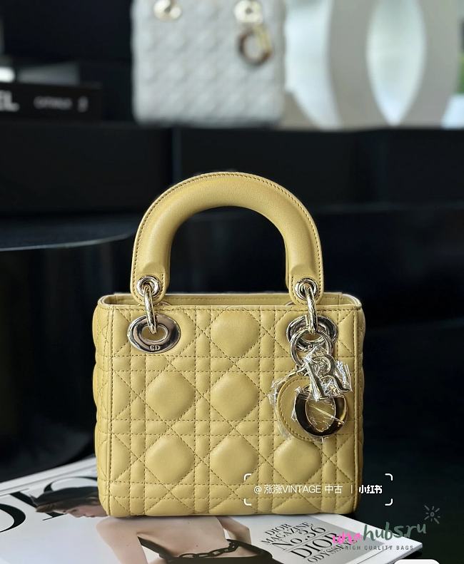 Bagsaaa Medium Dior Lady Yellow Bag - 20cm - 1