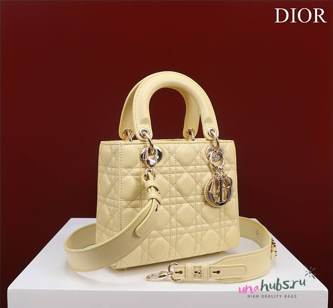 Dior Lady Medium Light Yellow Bag 20cm - 1