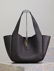 YSL LE 5 À 7 BEA in grained leather MARRON FONCE color - 50×28×18cm - 1