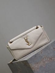 	 YSL CALYPSO Bag Grained Leather White Color - 26×14×7cm - 5