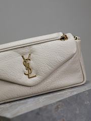 	 YSL CALYPSO Bag Grained Leather White Color - 26×14×7cm - 2