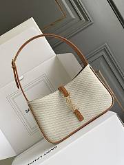 YSL Le 5 A 7 GREGE AND BROWN GOLD Bag - 25X14X6cm - 1