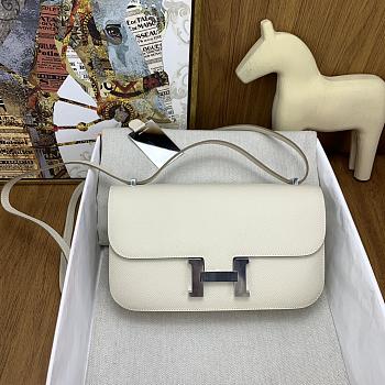 Hermes White Constance Elan Epsom Leather 24cm