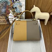 Hermes Kelly 25cm Epsom Leather Grey and Brown Bag - 4