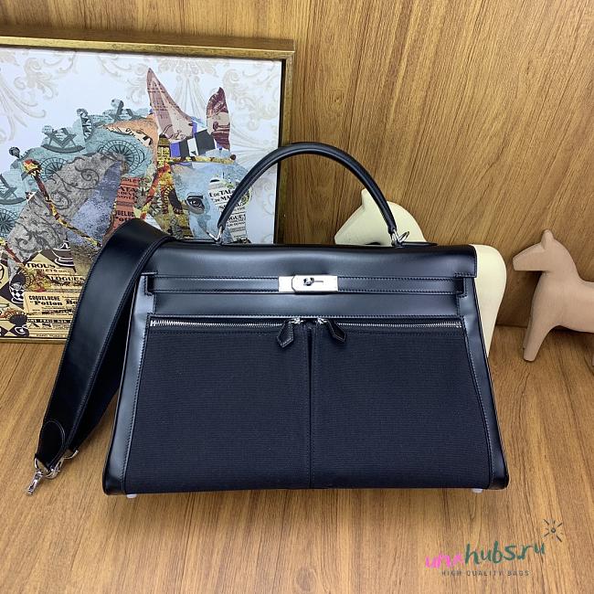 Hermes Kelly Lakis Black box bag - 40cm - 1