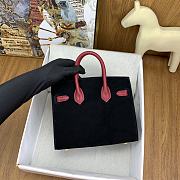 Hermes Birkin 20cm Black Suede and Togo Leather Bag - 2