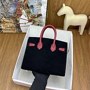 Hermes Birkin 20cm Black Suede and Togo Leather Bag - 3