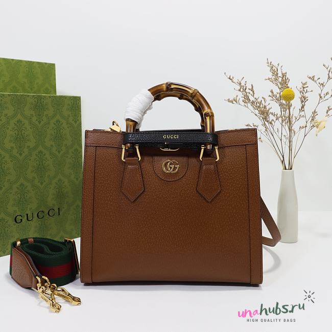 	 Gucci Diana 1991 Brown Tote - 27*24*11cm - 1