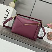 	 Loewe Puzzle Anagram Dark Pink Bag - 24*10.5*16CM - 3