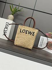 Loewe Standard A5 Tote bag in raffia Natural/Black - 17*6*21.5CM - 1