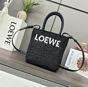 Loewe Standard A5 Tote bag in raffia Natural/Black - 17*6*21.5CM - 2