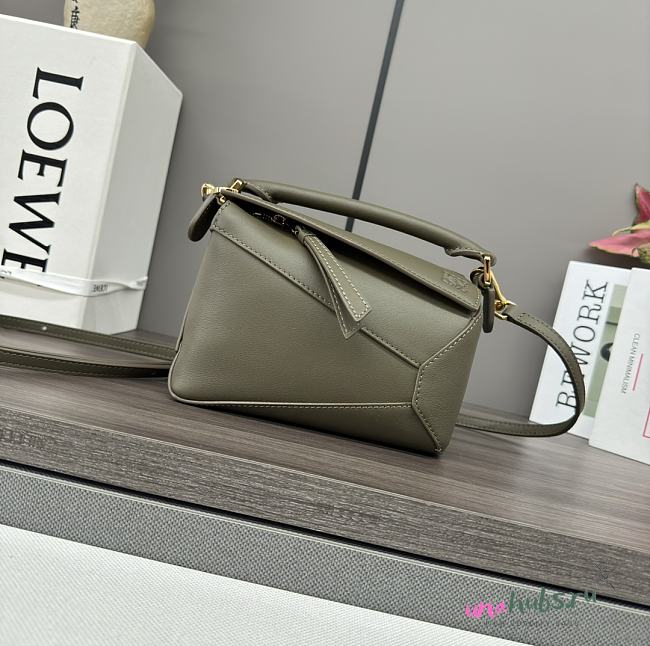 Loewe Mini Puzzle Anagram Dark Green Bag - 18*12.5*8cm - 1