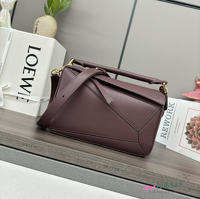 Loewe Puzzle template burgundy bag - 24*10.5*16CM - 1