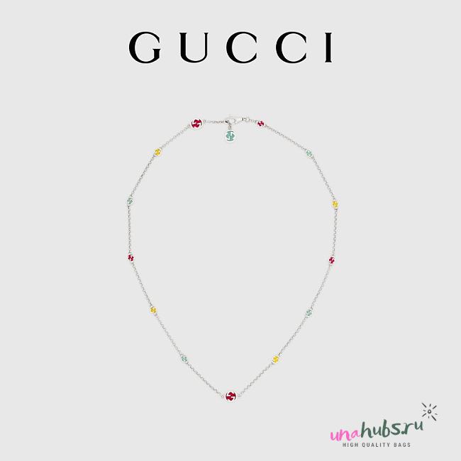 Gucci Interlocking necklace with multicolor enamel set necklace and bracelet - 1