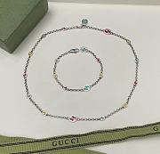 Gucci Interlocking necklace with multicolor enamel set necklace and bracelet - 3